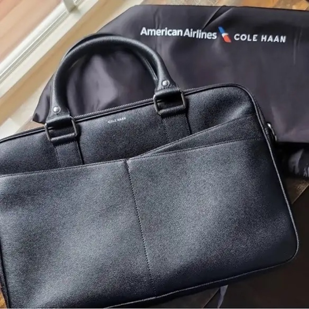 American Airlines Cole Haan Saffiano Leather Briefcase/Laptop Bag